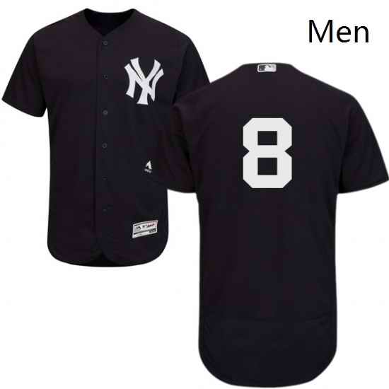 Mens Majestic New York Yankees 8 Yogi Berra Navy Blue Alternate Flex Base Authentic Collection MLB Jersey